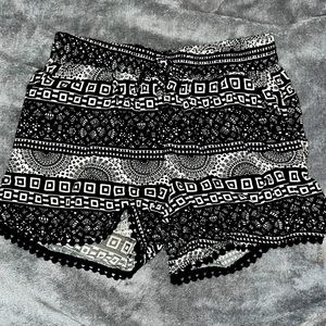 black & white shorts